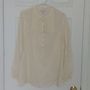 NWOT Banana Republic Cotton Crochet Tunic Top Cream L